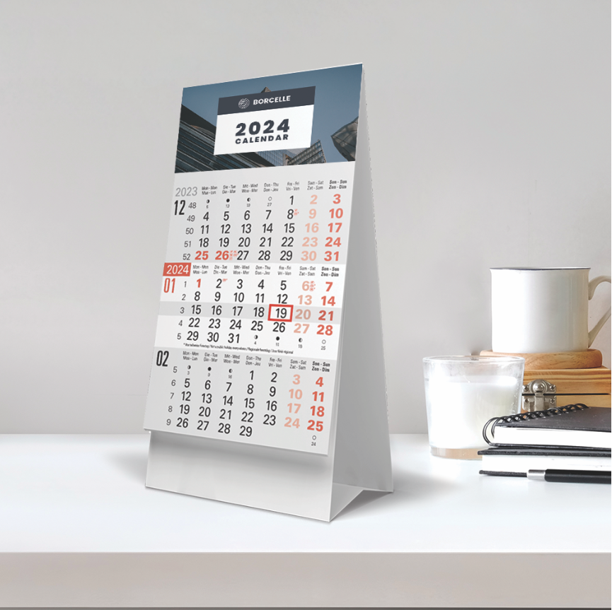 Calendrier 3 mois de bureau