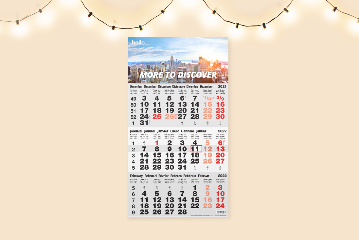 Calendrier 3 mois classique