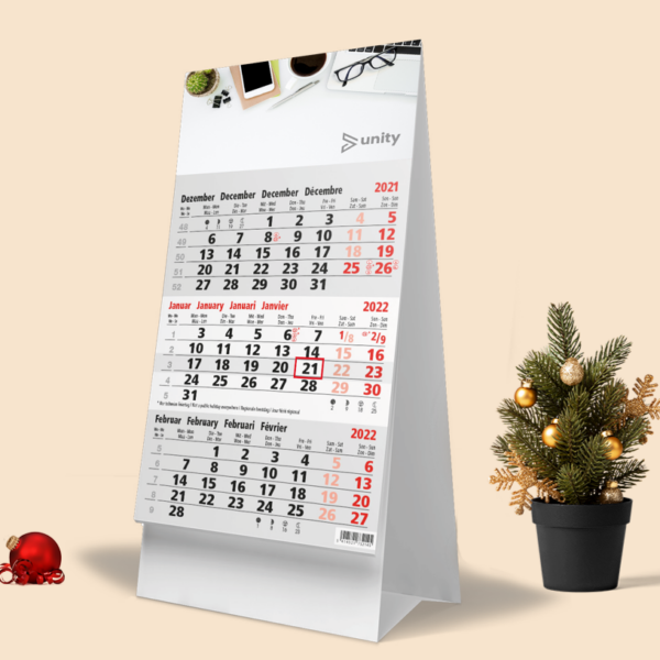 Calendrier 3 mois de bureau