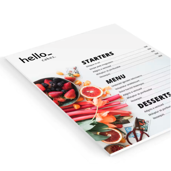Carte menu restaurant PVC forex