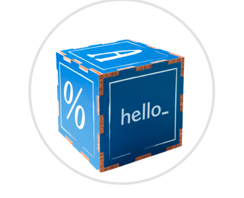 Cube carton reboard deco